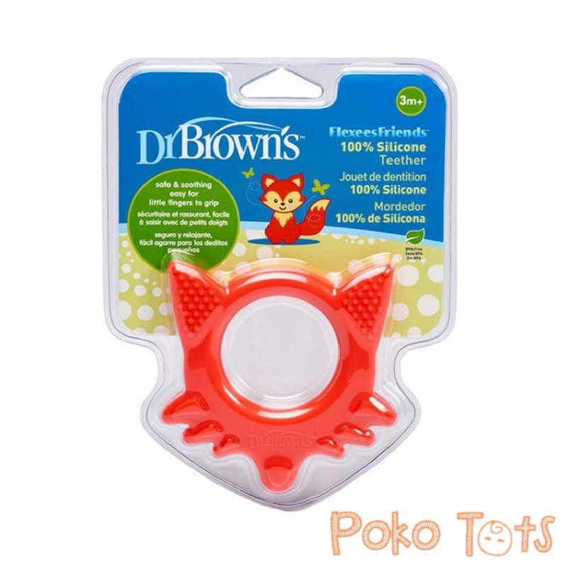 Dr. Brown's Flexees Friends Fox Silicone Teether 3m+ Dr Browns WHS