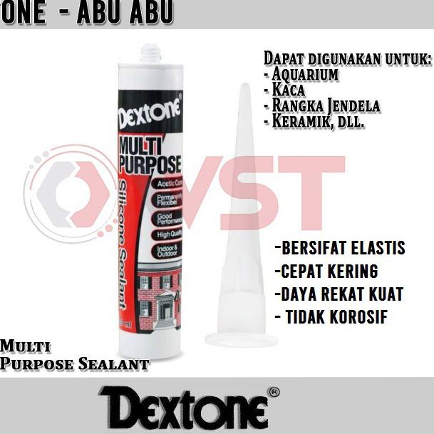 

Terjangkau - Dextone Lem Silikon Grey / Abu-Abu / Sealant / Lem Kaca / Lem Aquarium ~