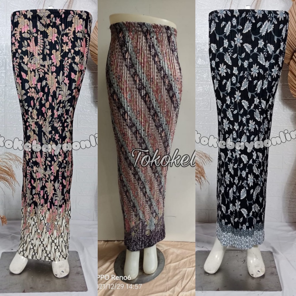 real pict rok plisket batik / rok kebaya plisket batik couple motif terbaru / Rok Batik Plisket Fit 
