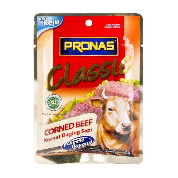 

PRONAS Classic Corned Beef Cheese Flavor 50gr - Kornet Daging Sapi