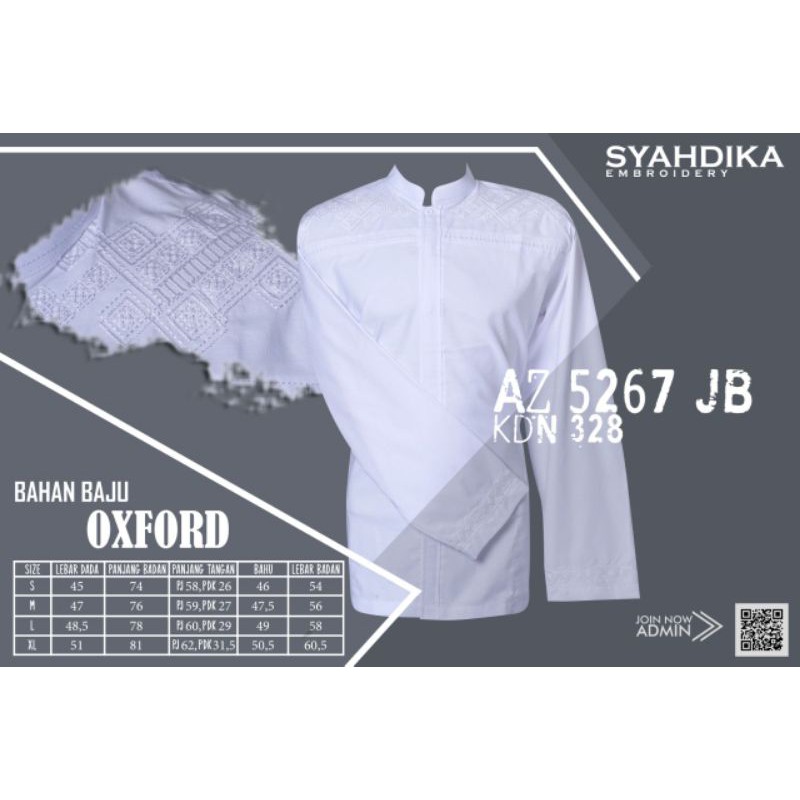 Baju Koko Pria Muslim Jumbo Syahdika Putih Panjang