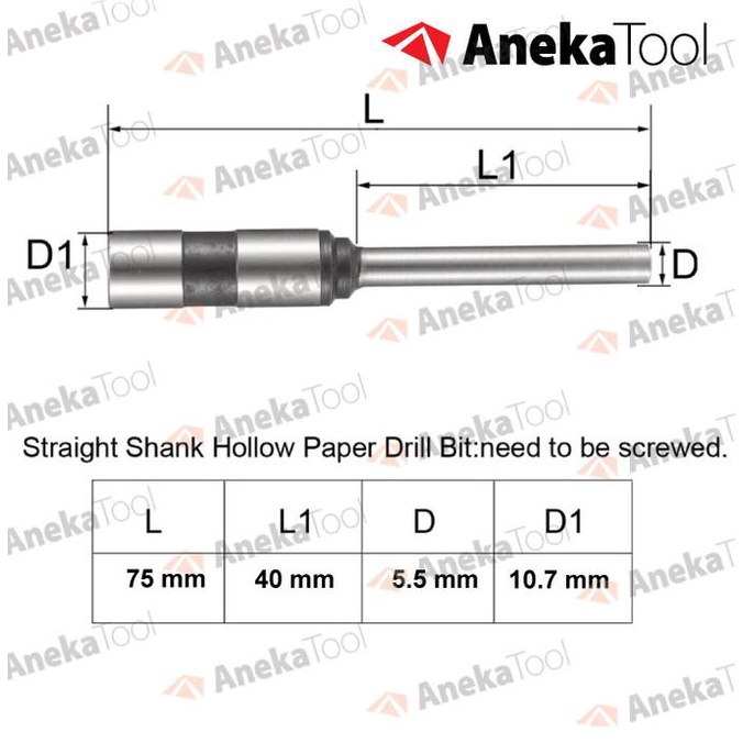 

BOLEH DROPSHIP Mata Bor Kertas Uchida Uk. 5.0 / 5.5 / 6.0 MM