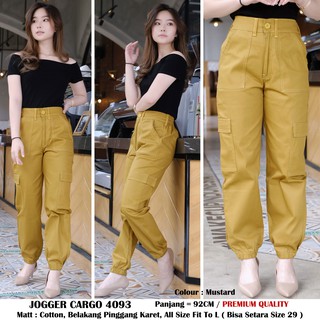 4093 JOGGER  KARGO KATUN PANTS  WANITA  Panjang Banyak Warna 