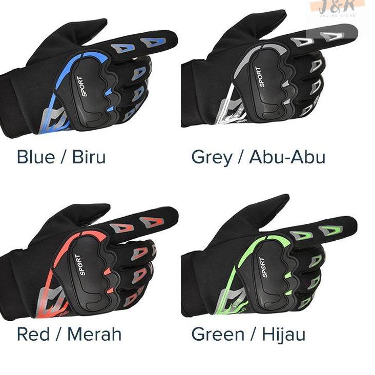 Sarung Tangan Sport Full Finger / Sarung Tangan Motor Full Finger ALL SIZE ..