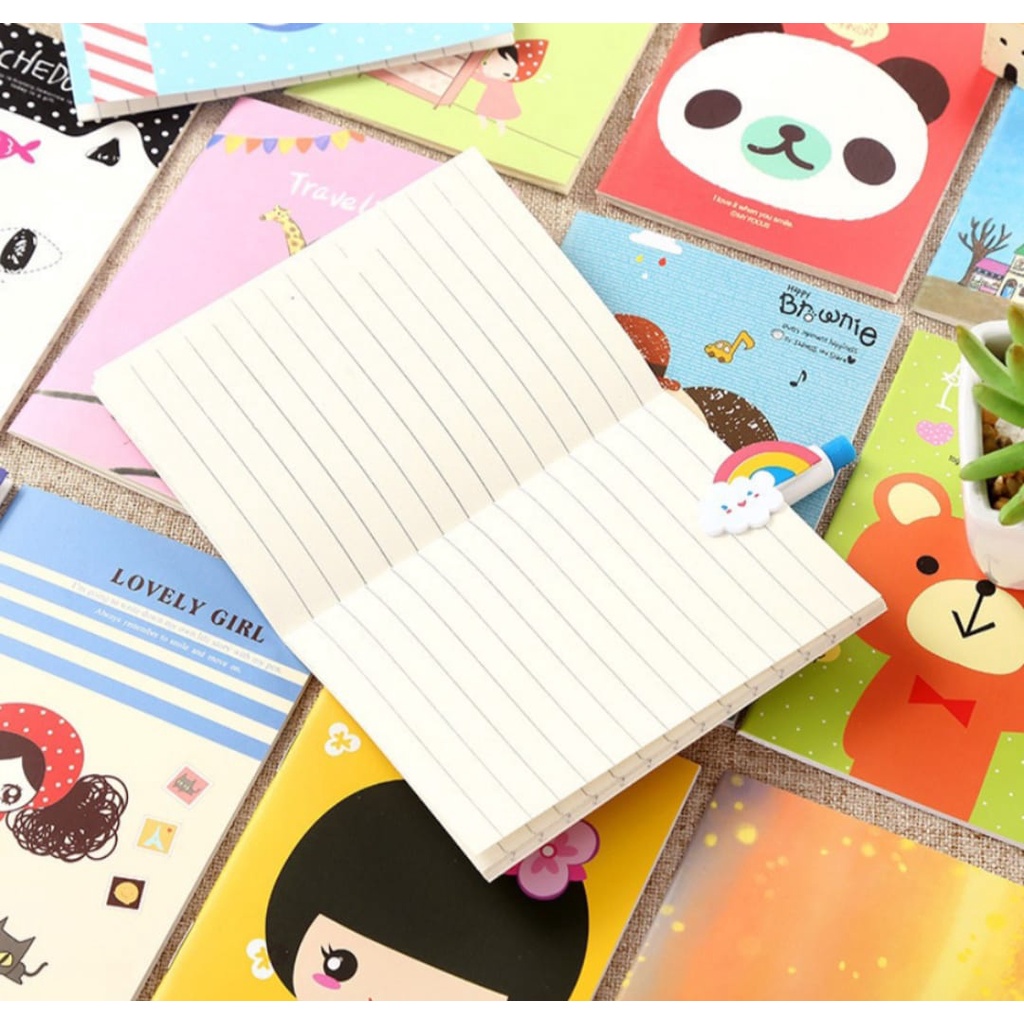 BUKU TULIS MINI MOTIF KARTUN / NOTE BOOK MINI CARTOON RANDOM