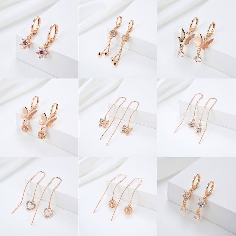 HYL JEWELRY COD Anting Titaniun Korea Earrings Emas Jumbai Berlian Murah Giwang  Tindik Perhiasan 27