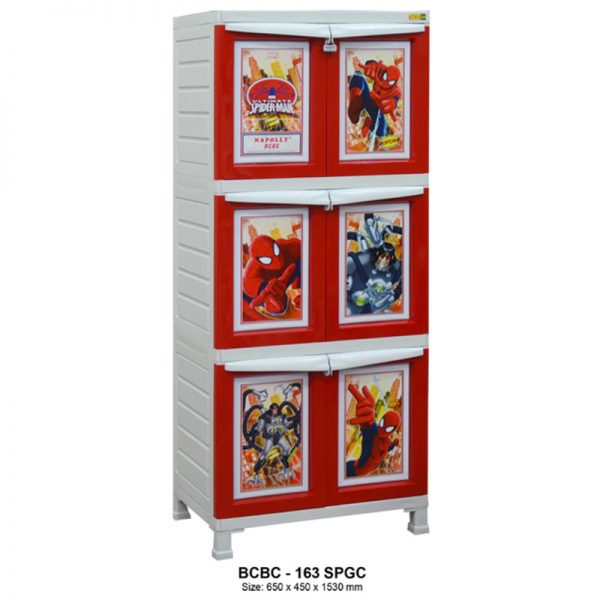Lemari Napolly BCBC 163 SPGC / Lemari Kabinet Pakaian Baju Serbaguna Gambar Motif Karakter Spiderman