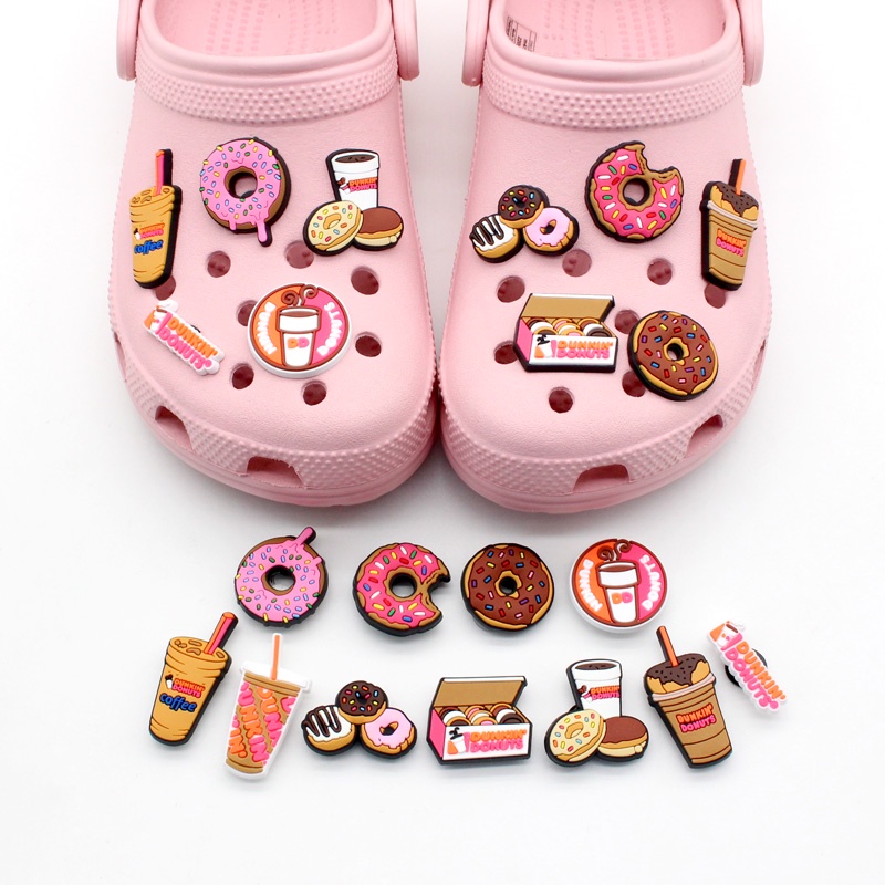 Donat Crocs wanita charms teh susu Jibbitz sendal pin Aksesoris DIY Bahan Untuk Dekorasi Sepatu Hadiah pria
