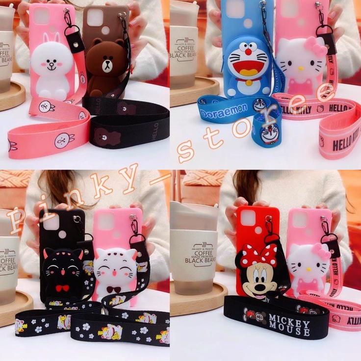 Harga Bersahabat.. Redmi 5+/ Redmi 8/ 8A/ 8A Pro/ Note 7/ Note 5A/ Case Karakter Dompet Koin + Tali