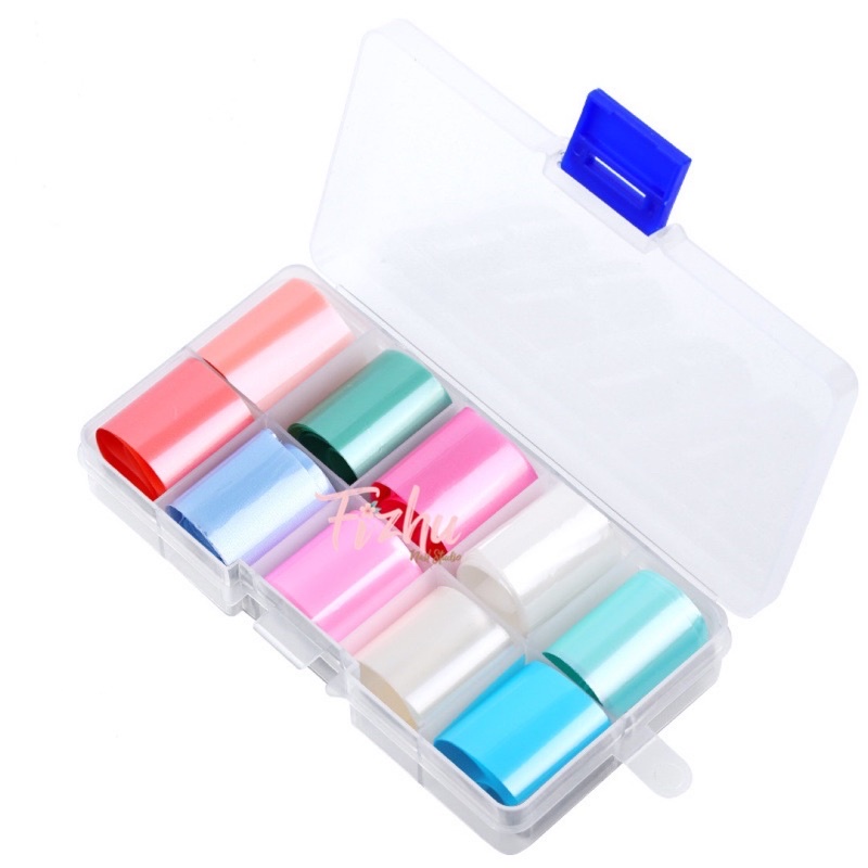 glass foil set pastel color / nail transfer foil / transfer film / glass film nailart / nail foil