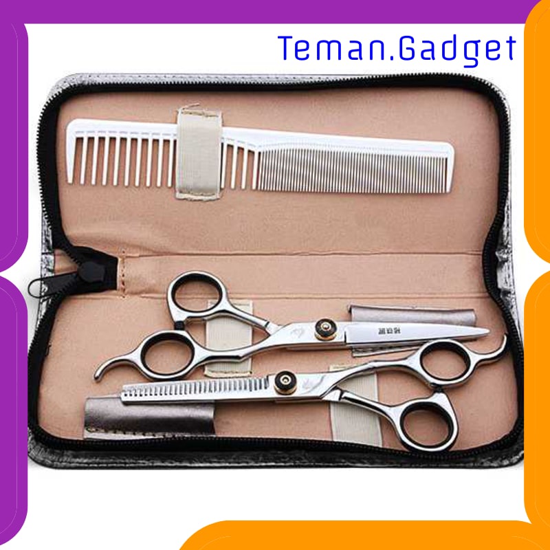 TG-FE220 BIUTTE.CO SET GUNTING RAMBUT SASAK &amp; FLAT HAIRDRESSING SCISSORS - XK10