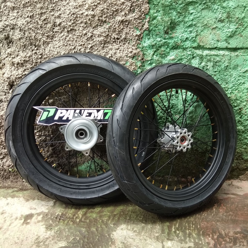 Wheelset Supermoto CRF 150 L - Paket Ban IRC Exato 17 110 & 130 Honda CRF150