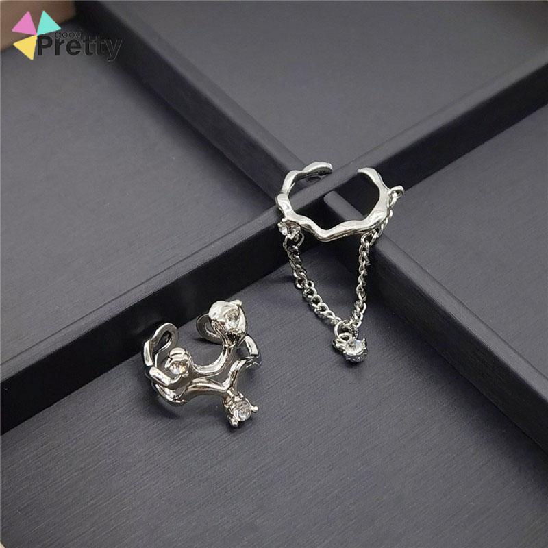 2pcs Cincin Model Gelombang Tidak Teratur Adjustable Untuk Wanita - PD