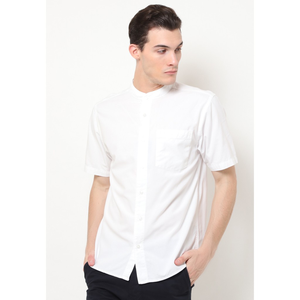 Baju Koko Lengan Pendek Asli MGee 3451C Peace White Black Red