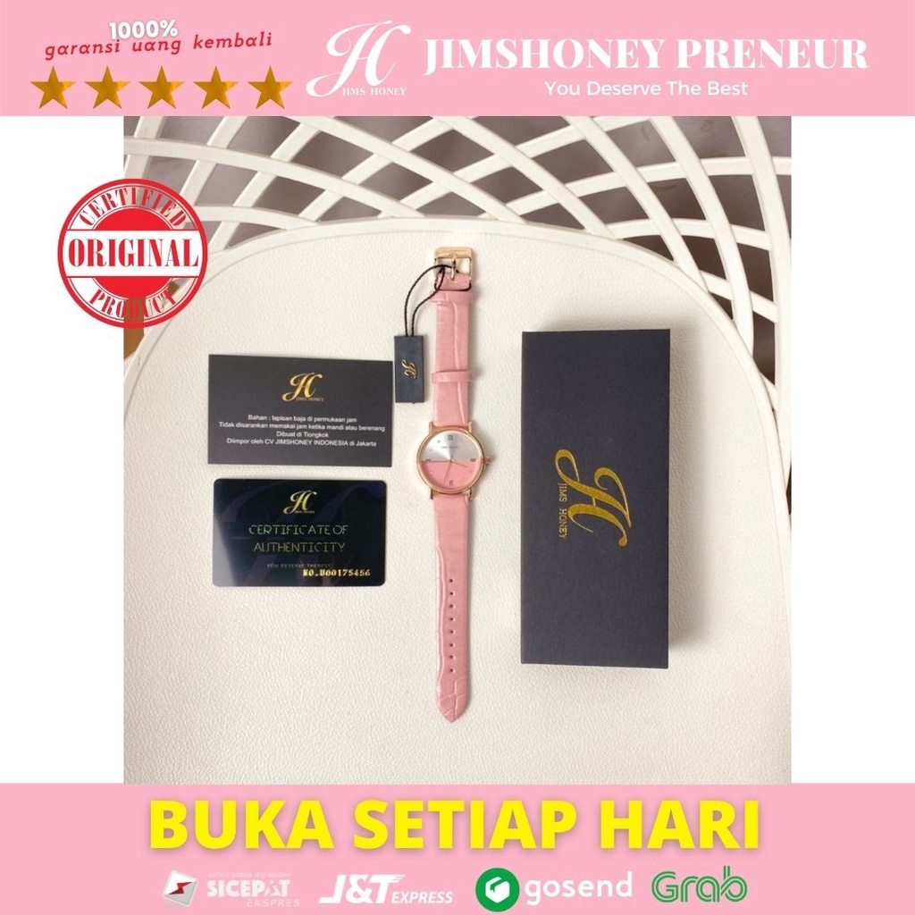 Jam Tangan Wanita Jimshoney Watch JHW 09 Kulit Croco Emboss Original Import Original Fashion Trendy Free Box