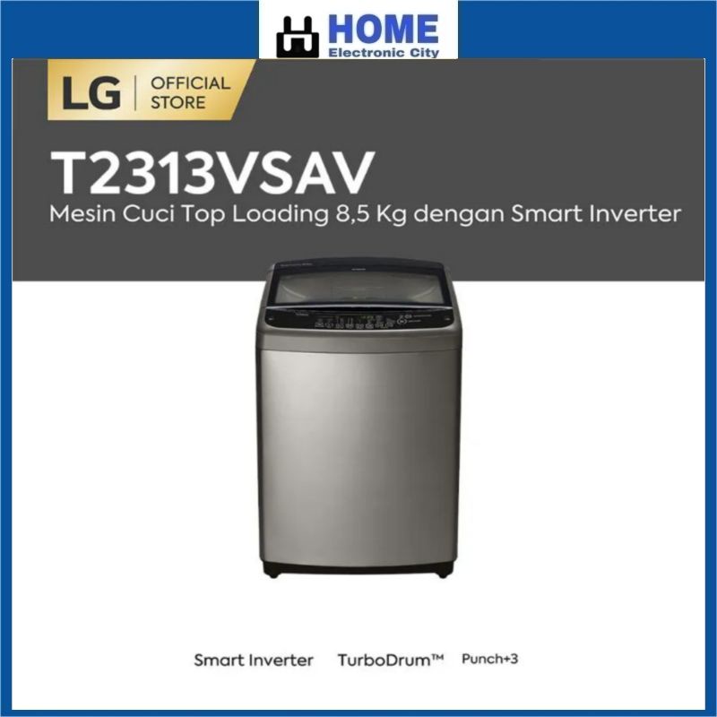 LG T2313VSAV Mesin Cuci Top Loading Smart Inverter LoDecibel 13kg Garansi Resmi