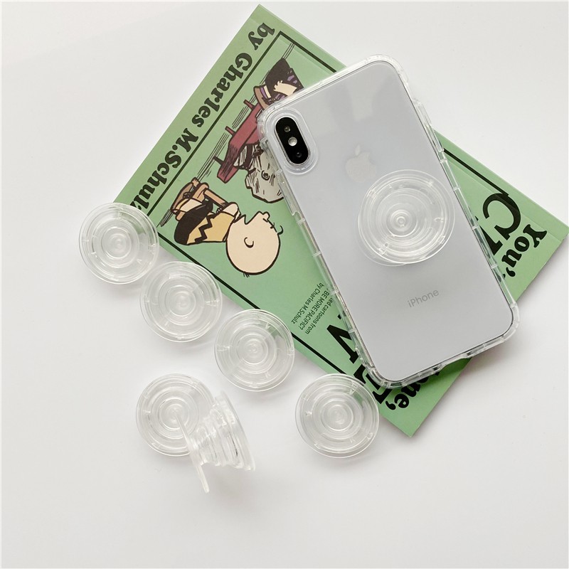 Creative Full Transparent Silicone Phone Hholder Airbag Telescopic Phone Bracket Phone Stand