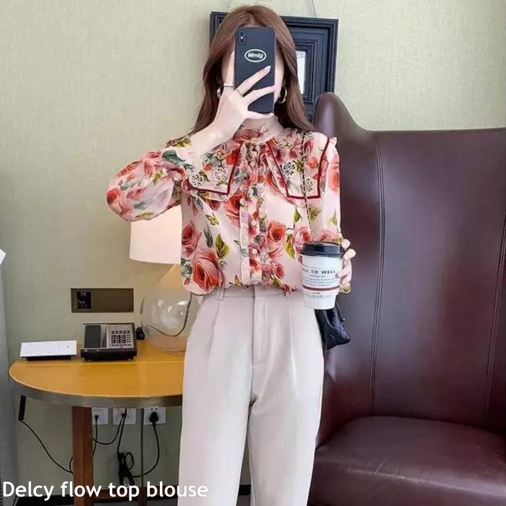 Delcy flow top blouse - Thejanclothes