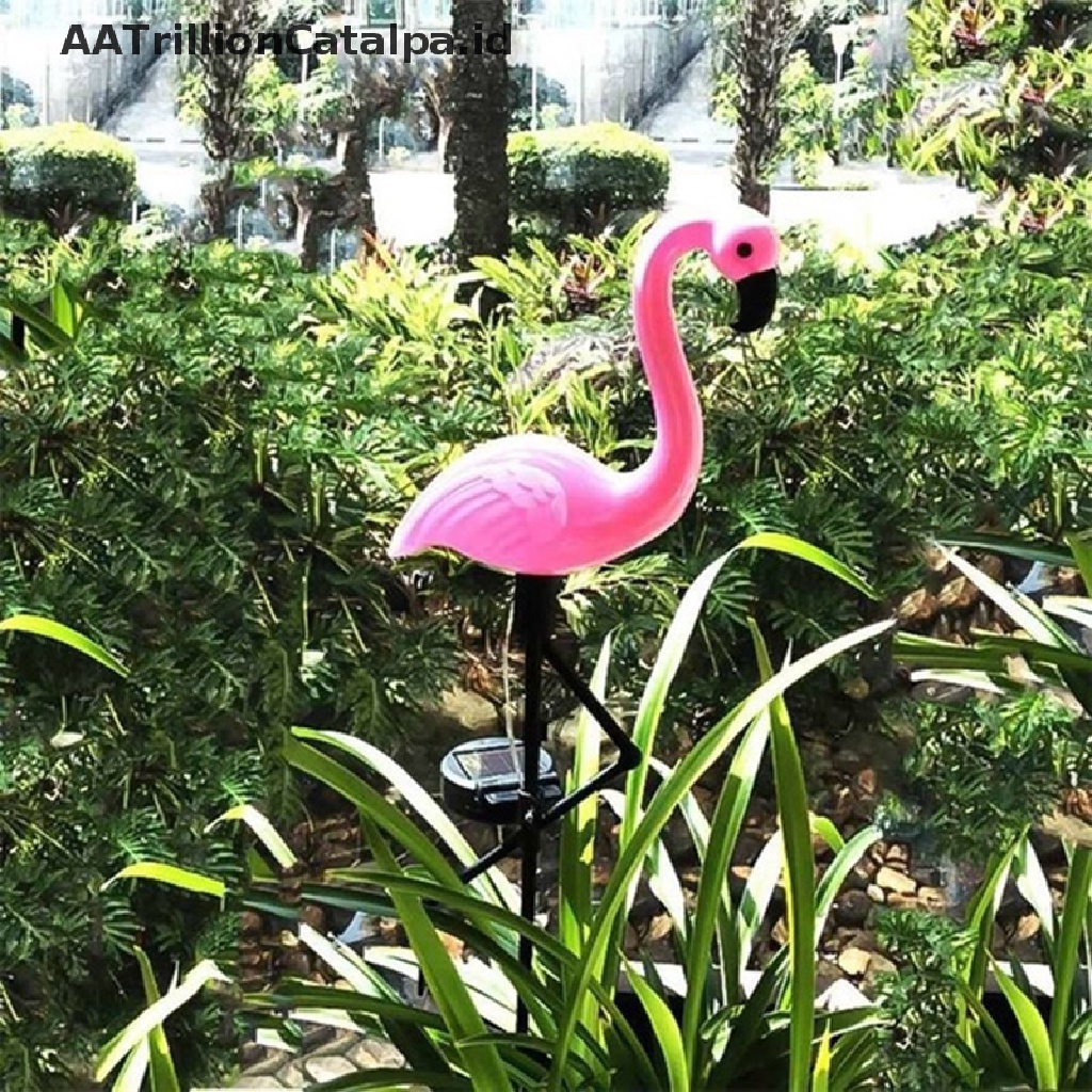 Aatrillioncatalpa Lampu Taman Led Tenaga Surya 3-Led Bentuk Flamingo