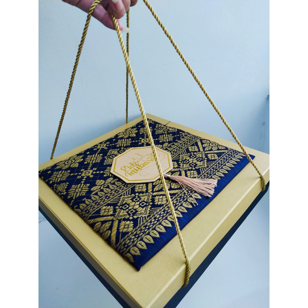 Box Hampers 30x30 cm Biru Dongker PARCEL LEBARAN kado Premium Kue Kering Idul Fitri Murah