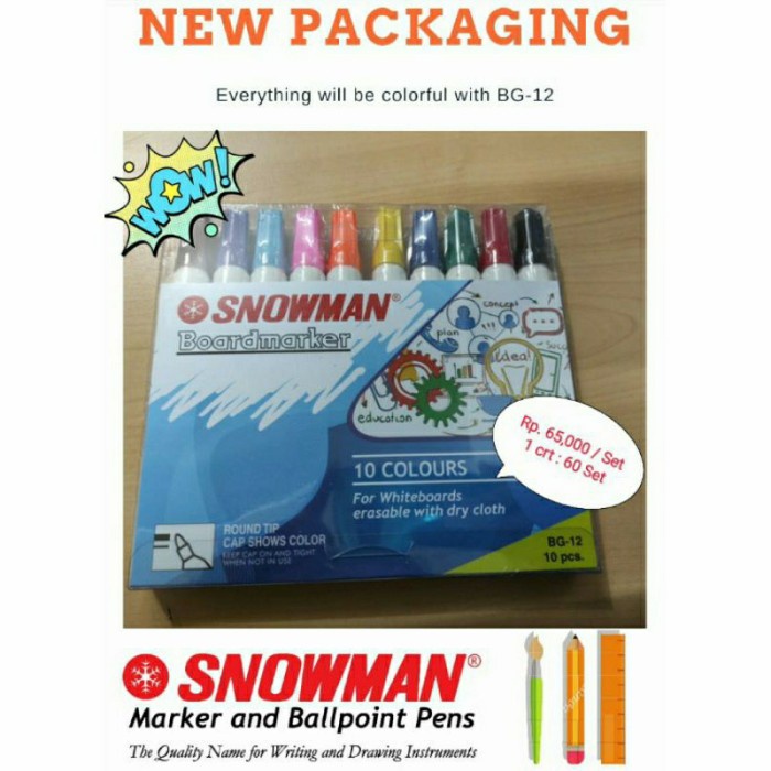 

Bergaransi Spidol Snowman Boardmarker 10 Warna Diskon