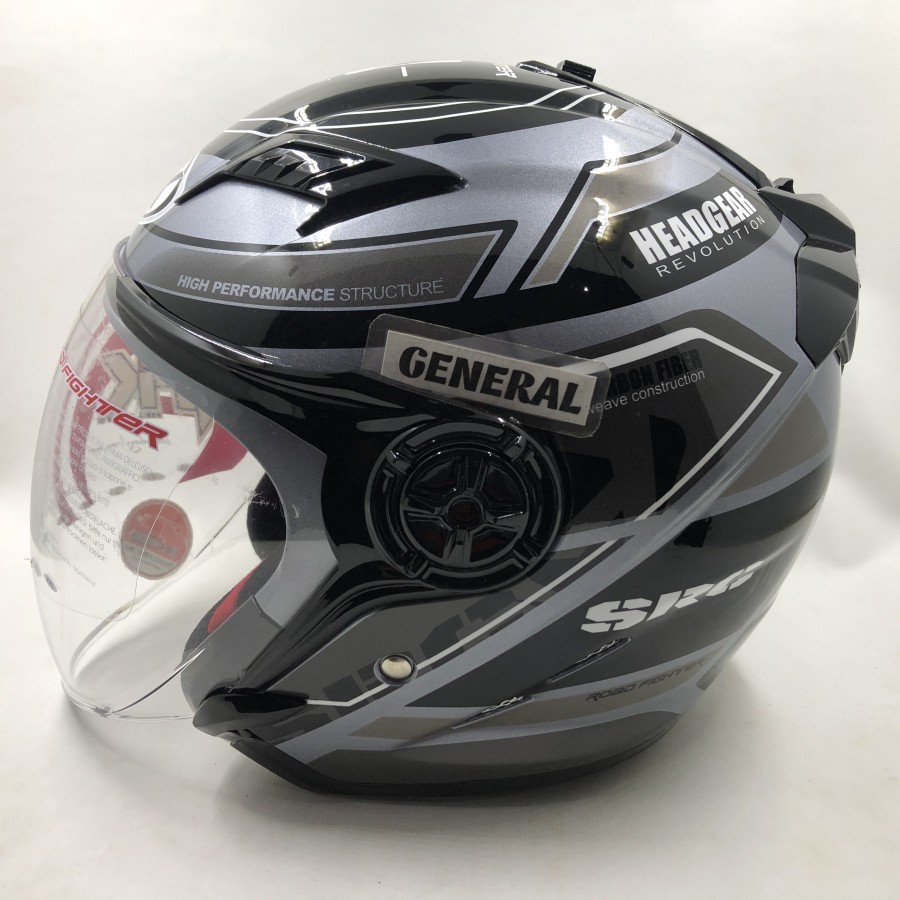 Jual Helm NHK Gladiator Touring Dark Grey Silver Double Visor Half Face