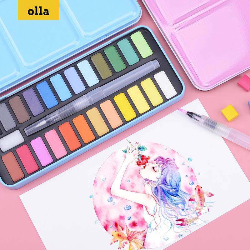 Olla Cat lukis Cat Air Sponge Lukis 24 Warna Watercolor Set - WC2