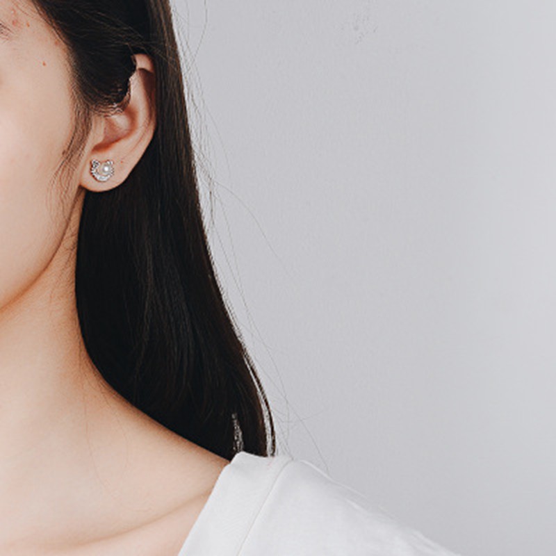 925 anting perak sterling anting-anting wanita dengan perhiasan fashion berlian