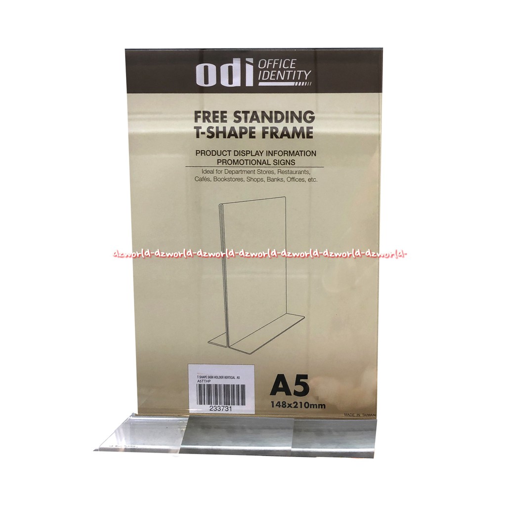 Odi office Identity Free Standing T Shape Frame Aklerik Bening A4 Akrilik