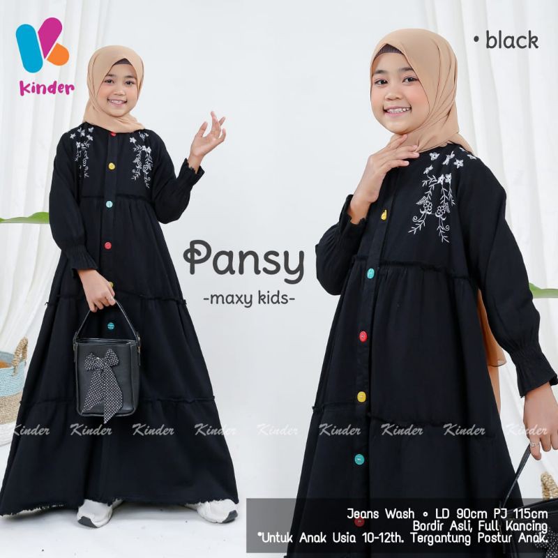 Baju anak Baju jeans anak Gamis anak Gamis jeans anak PANSY maxy kids dress jeans
