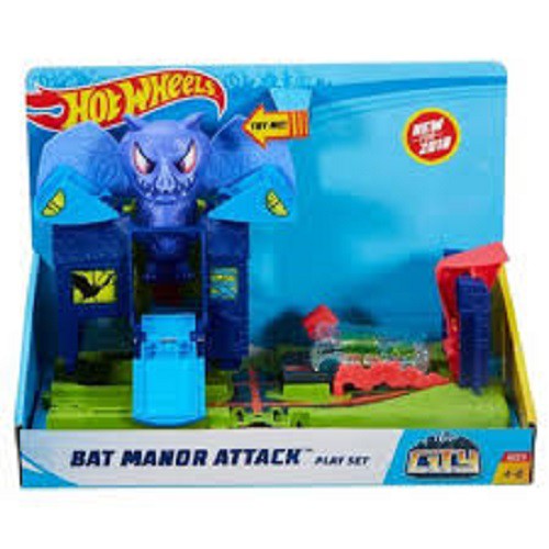 Hot Wheels City  Bat Manor Attack Play Set With Diecast Mini Mainan Anak