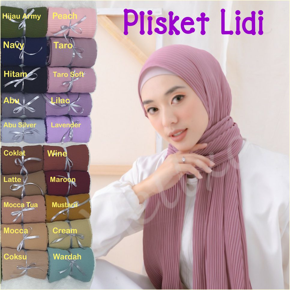 Pashmina PLISKET Full lidi Ceruty Baby dol Melia Premium Shawl | Shopee Indonesia