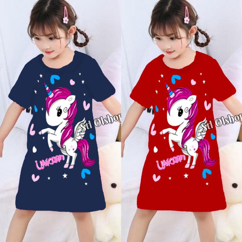 Daster unicorn anak perempuan murah 1-10 tahun | Unicorn