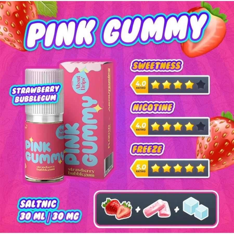 LIQUID FOOM PINK GUMMY SALT NIC - FOOM BUBBLEGUM SERIES - 30ML