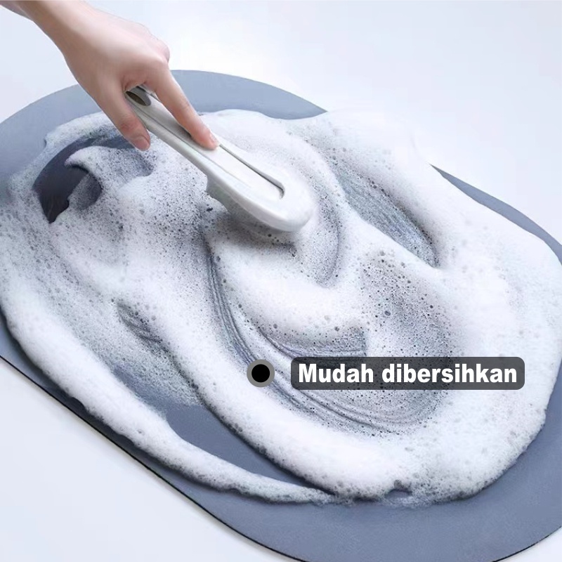 Keset Kamar Mandi Keset Kaki Nyerap Air Diatomite Bundar Lembut Anti Slip Keset Kaki Anti Bau Anti Bakteri GZN Tebal 3.8 Worldhome66