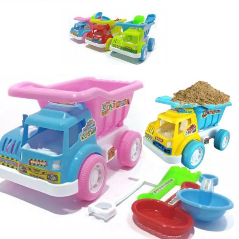 Mainan anak Truk angkut pasir Bak ada sekop / mainan truk mini lucu