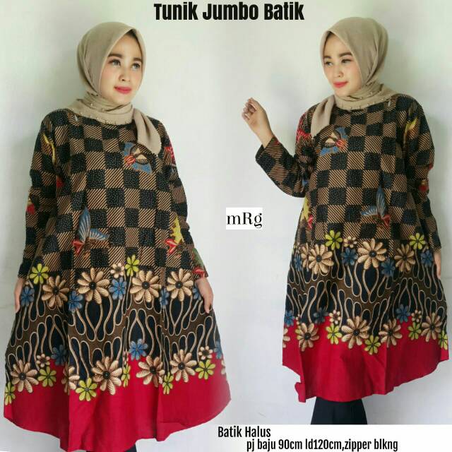 Baju Batik Tunik Jumbo Untuk Kerja Kantoran Dan Kondangan Atasan Batik Wanita Kerja Murah