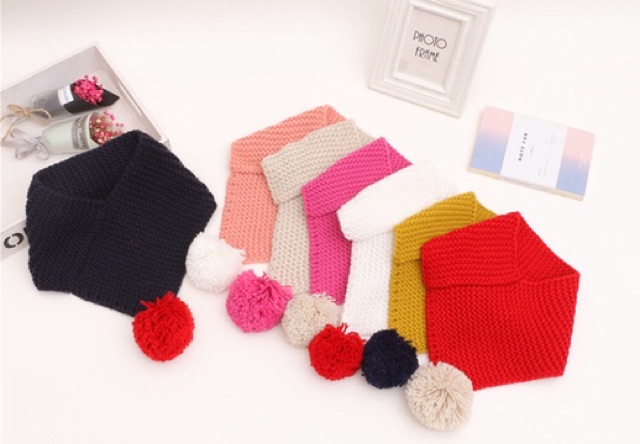 Scarf Ring Pom Kids Syal Anak Rajut Wool Winter Musim Dingin