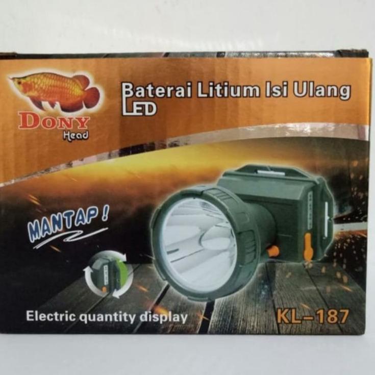 Senter kepala DONY KL-187 putih KL- 187 Mantap 20W + Lampu LED Indikator Battery "SDM.26Au22n"