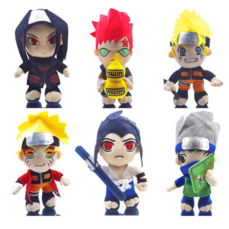 Bandai Mainan Boneka Anime Naruto Uzumaki Kakashi Bahan Plush Ukuran 28CM Untuk Hadiah Anak