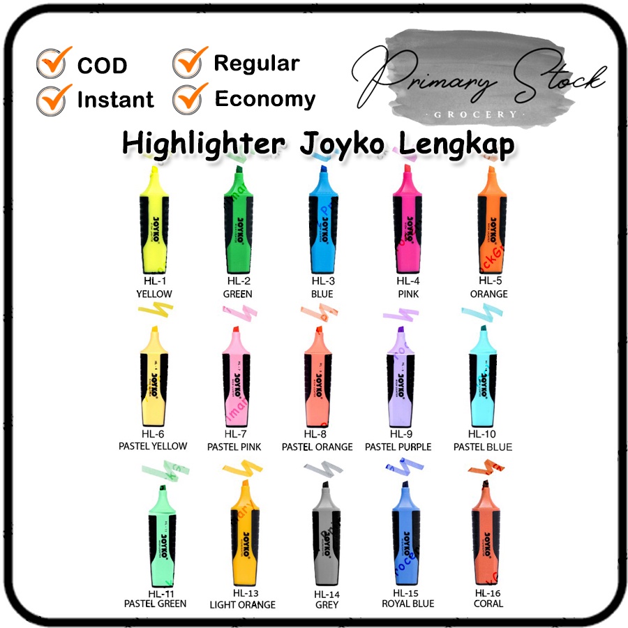 

Highlighter Joyko HL Pastel Set Satuan Stabilo Spidol Marker