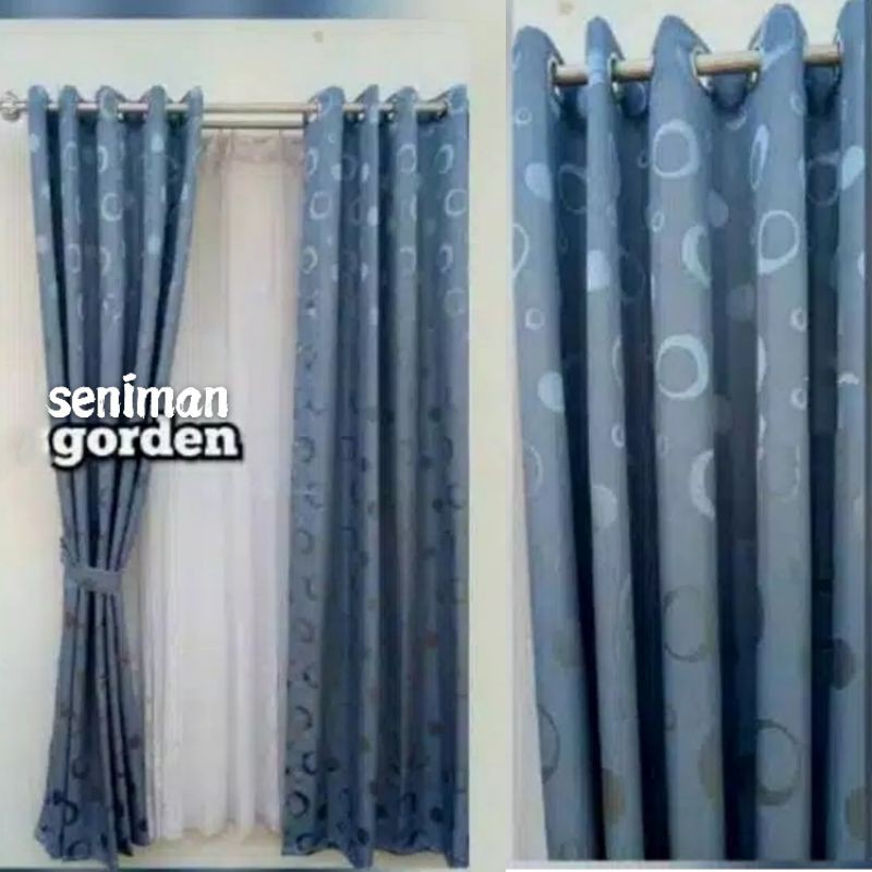 Gorden Motif embos vollkadot varian warna abu hijau merah Gorden Motif embos vollkadot varian warna abu hijau merah