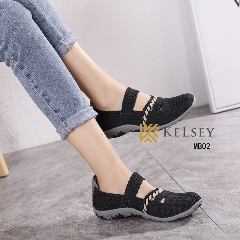 (GRATIS ALAS KAKI) NICOLE SEPATU RAJUT WANITA KELSEY MB02 RAJUT SEPATU IMPORT