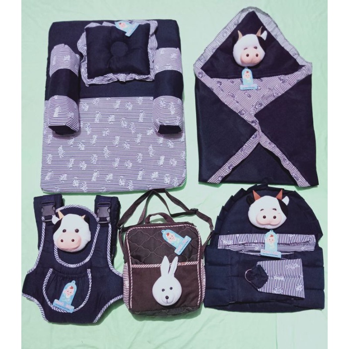 PAKET HEMAT 5 IN 1 SET PERLENGKAPAN BAYI TERMURAH (GRATIS 1 SET SARUNG TANGAN/ KAKI BAYI/-Navi Dgn Tas coklat