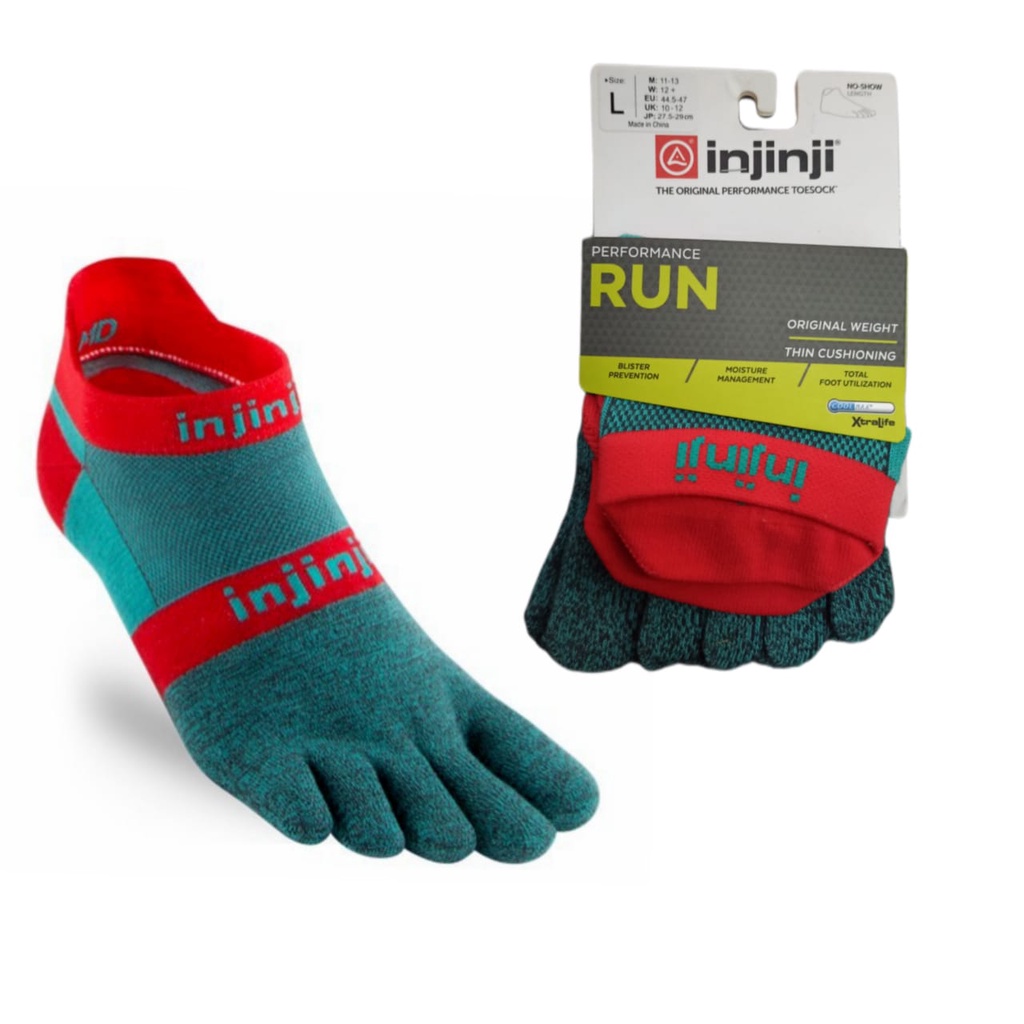 INJINJI PERFORMANCE - NO SHOW - SIZE L - GREEN kaos kaki anti blister - ORIGANALAQUABERRY