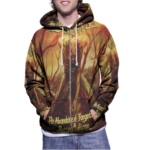 Jaket Hoodie GRAUSIG Re-Abandoned, Forgotten & Rotting Alone Hoodie Fullprint Casual Zipper Hoodie F