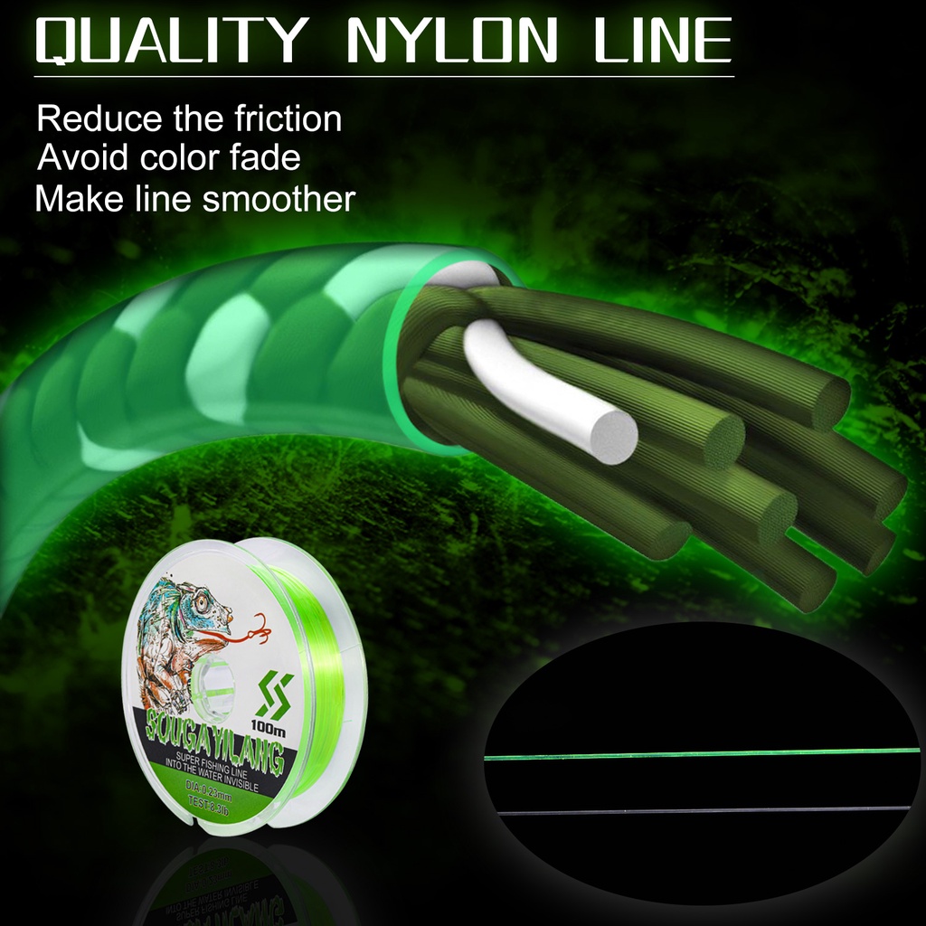 SUPER KUAT Nylon Pancing 100M 5-31LB 0.18-0.45mm Drag Power Multifilament Halus Pancing Jepang Bahan Pancing untuk Memancing Ikan Mas Baik untuk Memancing Perahu