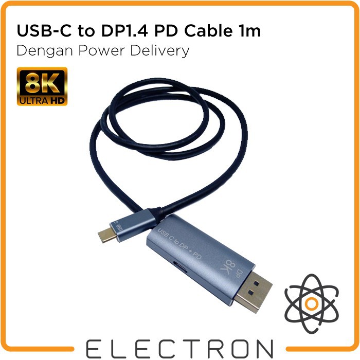 USB-C to DP1.4 PD Cable 1m DisplayPort 1.4 Power Delivery Type