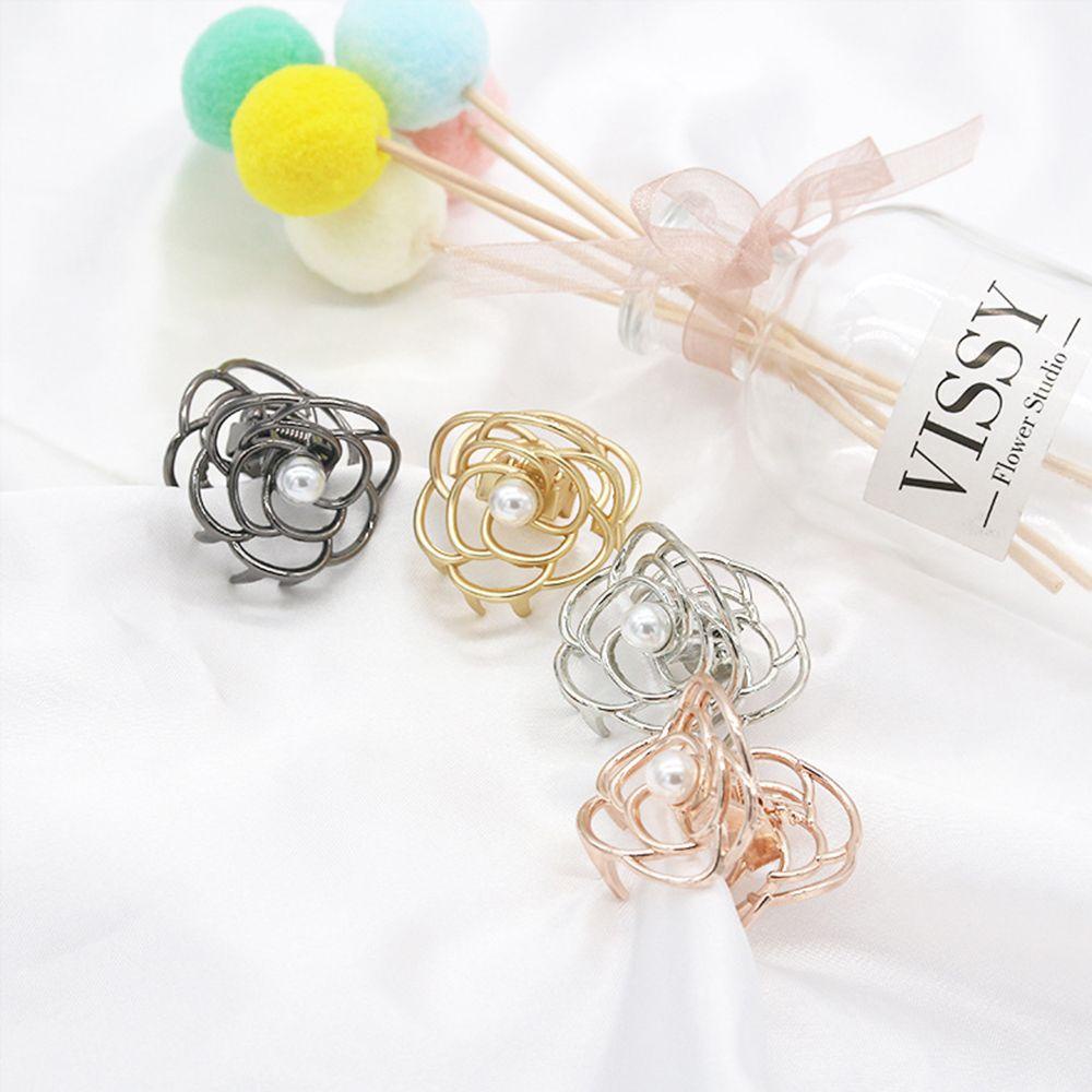 NEEDWAY Hair Claw Fashion Ladies Wanita Aksesoris Rambut Logam Mutiara Hiasan Kepala