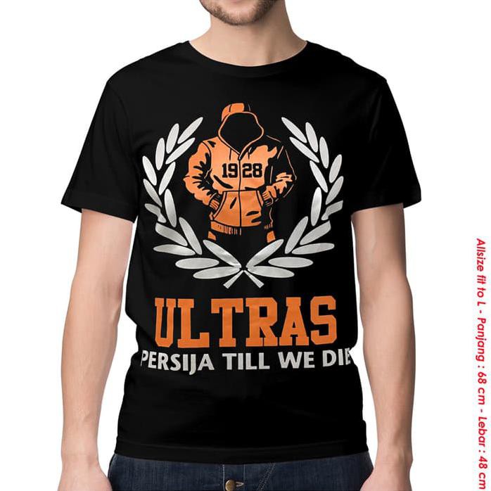 Murah Kaos Baju Distro Bola Indonesia - Persija Ultras Black - Hitam, L
